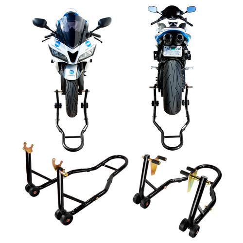 Motorcycle stand swingarm paddock spool hook black new front and rear wheel lift