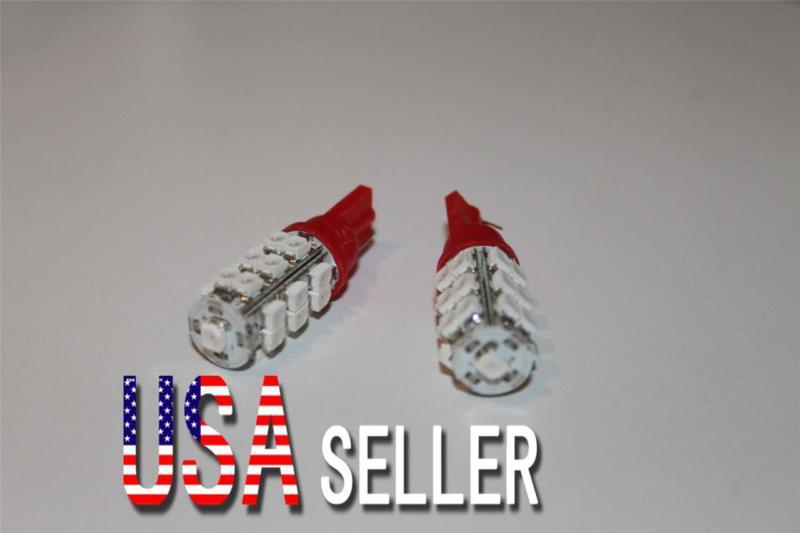 2pcs xenon t10 wedge 25-smd 1210 led light bulbs 192 168 194 w5w 2825 158 red