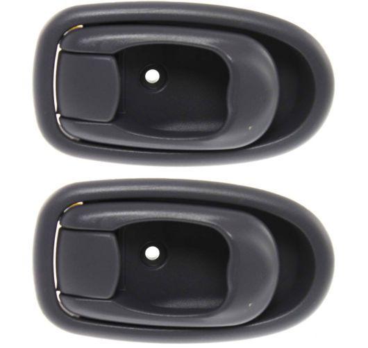 Door handle inner inside interior light gray pair set for 96-00 elantra new