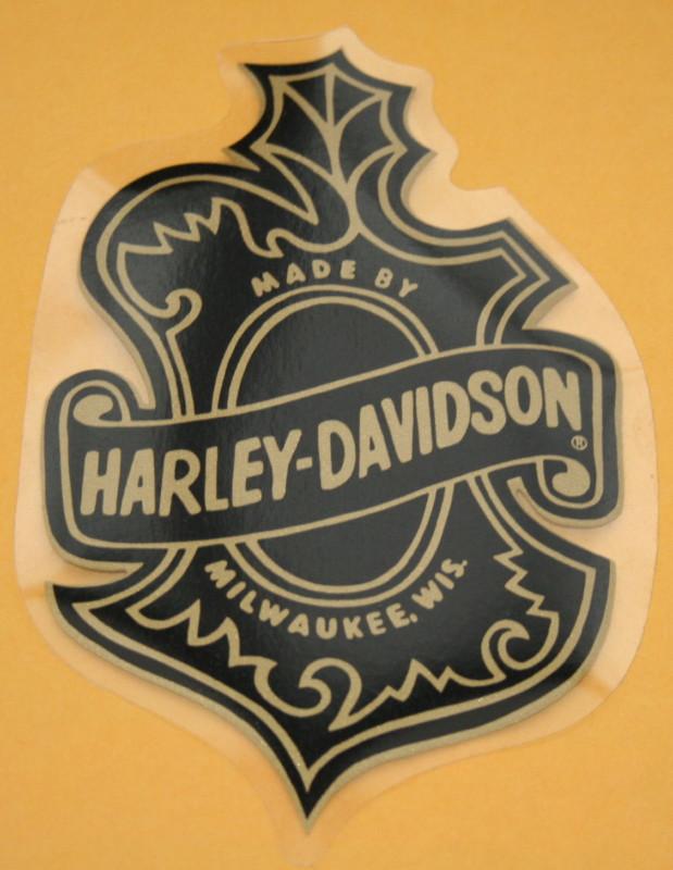 Vintage harley davidson oak leaf inner sticker decal brand new black brown (109