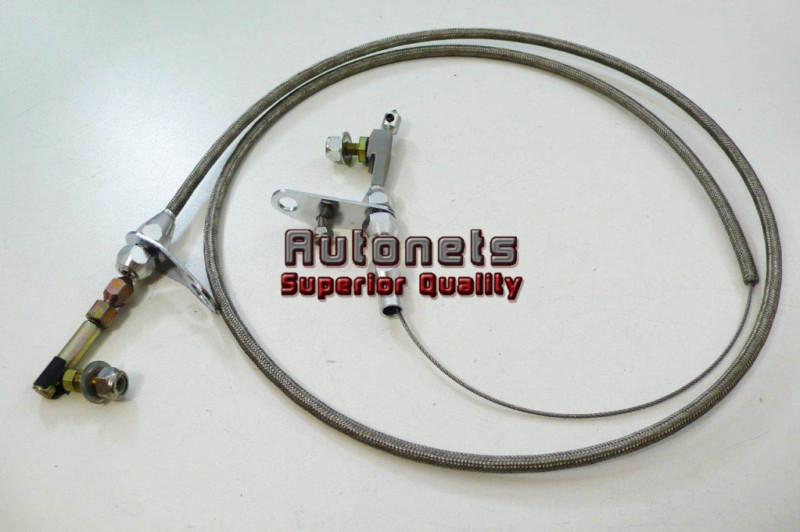 Braided stainless steel chrysler 904 flexible kickdown cable kit hot rat rod