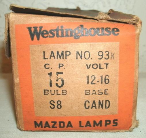 Westinghouse mazda lamps,bulbs,auto,truck,#93,lighting,10 total,old,vintage,nice