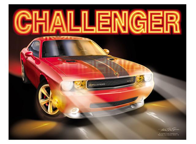 2010 challenger srt 8 artist signed geclee color print