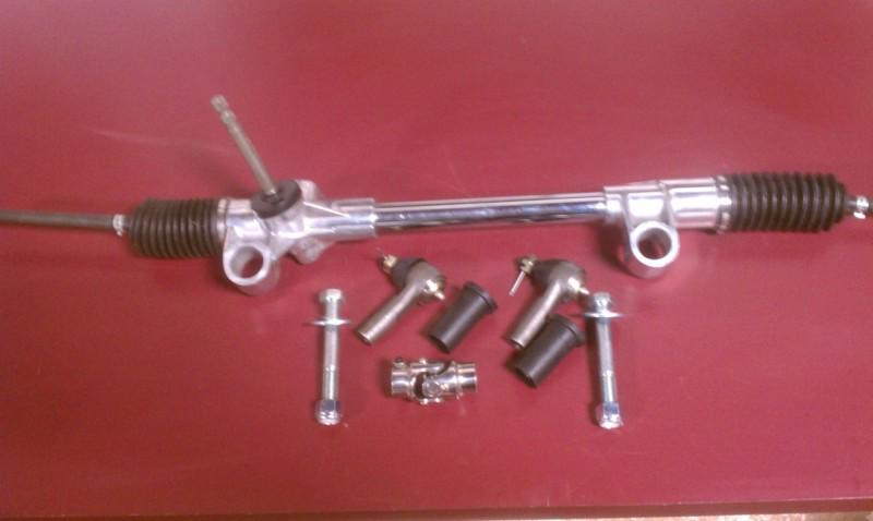 Mustang ii chrome manual steering rack & pinion w/ polished u-joint + extras !!