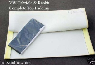 Vw rabbit cabriolet convertible top roof pad 1980 80-94