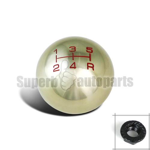 Honda acura jdm ball type 5 speed manual shift gear knob brushed nickel/ silver