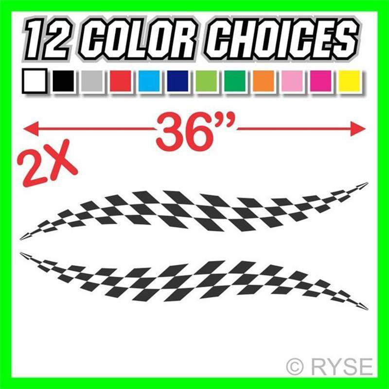 Checkered stripes decal trailer graphic mx go kart car rv semi boat race flag