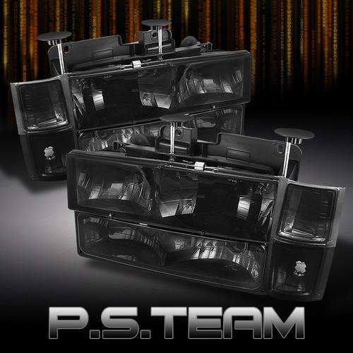 Smoked 92-98 chevy tahoe suburban c10 headlights +corner+bumper signal lamps