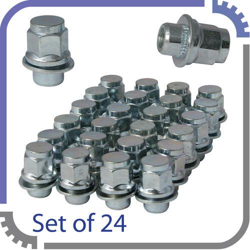 20pc oe mag style lug nuts with washer | 12x1.5 | toyota lexus (zinc / silver)