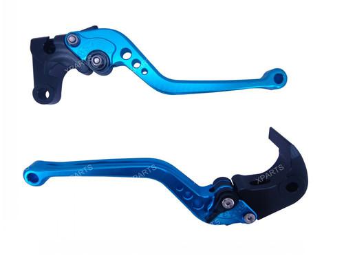 Blue cnc long brake clutch levers for suzuki gsxr1000 2005-06 gsxr600/750 06-10