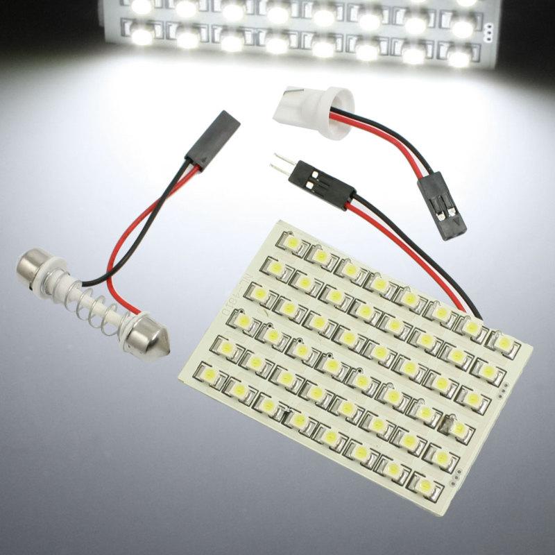 Vehicle car white 1210 48 smd led light bulb w t10 festoon adapter