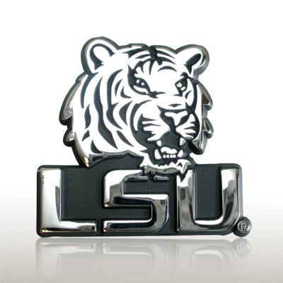 Louisiana state university tigers chrome 3d lsu car emblem, licensed product 