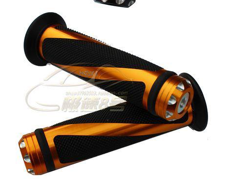 2 pcs golden aluminum rubber gel hand grips handlebar for suzuki motorcycle 7/8"