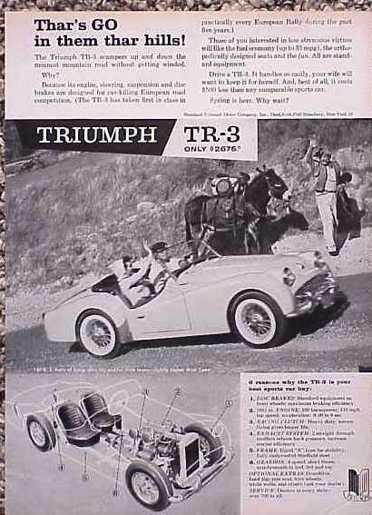 1959 triumph tr3 tr 3 original ad buy 5+=free ship cmy store 4more great ads too