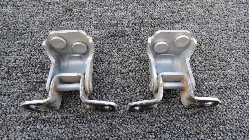 04-11 mazda rx8 rear left driver door both hinge hinges silver       j