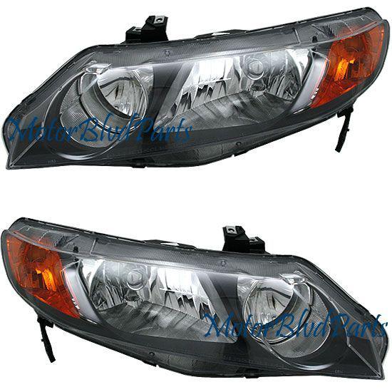 06-08 civic sedan headlights headlamps left+right pair