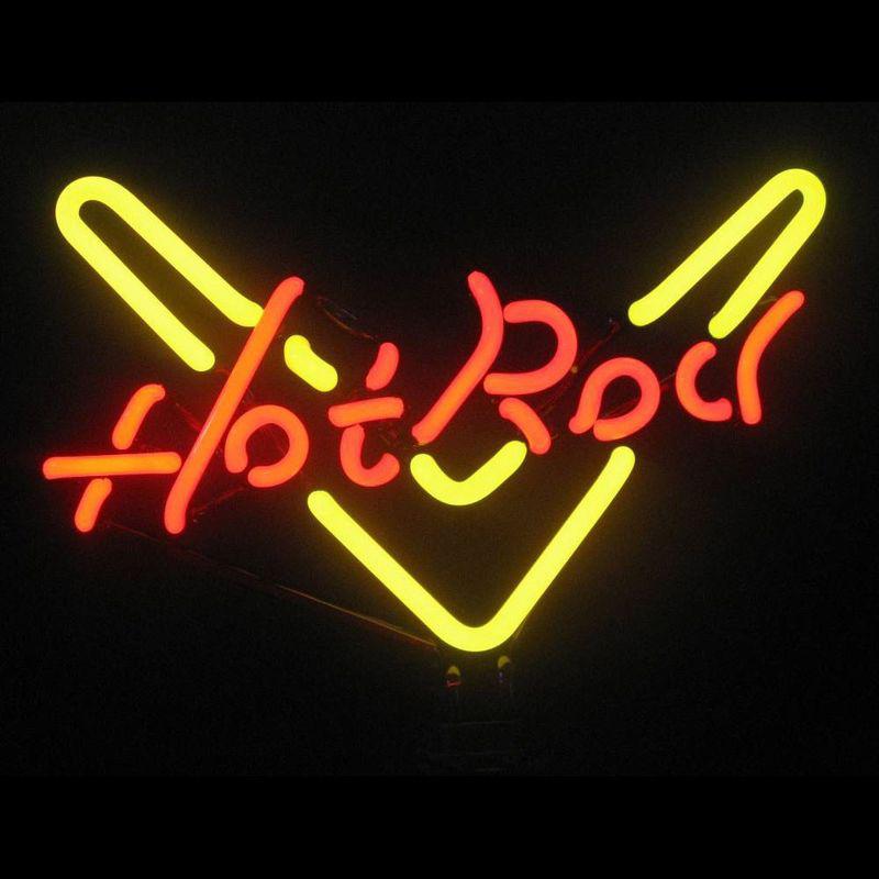 Hot rod neon light sculpture wall table lamp a24 vintage car garage 