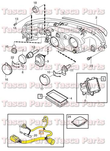 Brand new oem headlight wiring harness 2001-2009 volvo s60 v70 v70xc #30763548