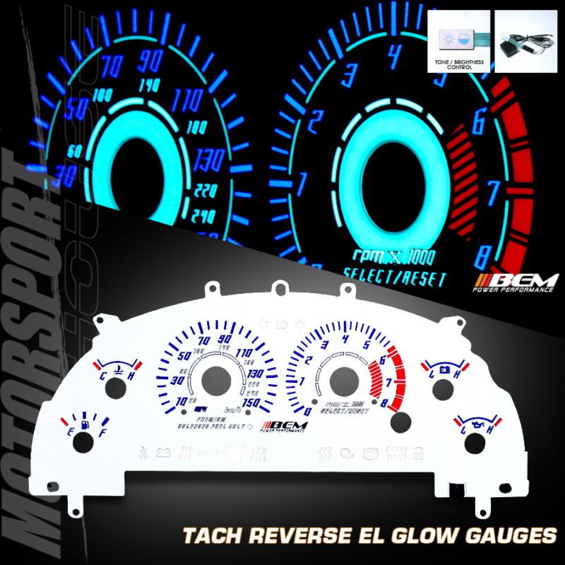 99-04 ford mustang gt coupe 6 tone glow gauge white cluster face inverter wire