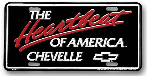 Heartbeat of america chevelle embossed license plate gmc sierra silverado blazer