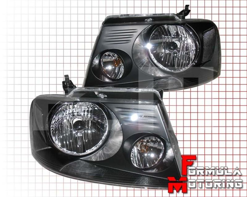 Ford f-150 pickup 04-07 crystal lamp headlights lamps upgrade signal black/clear