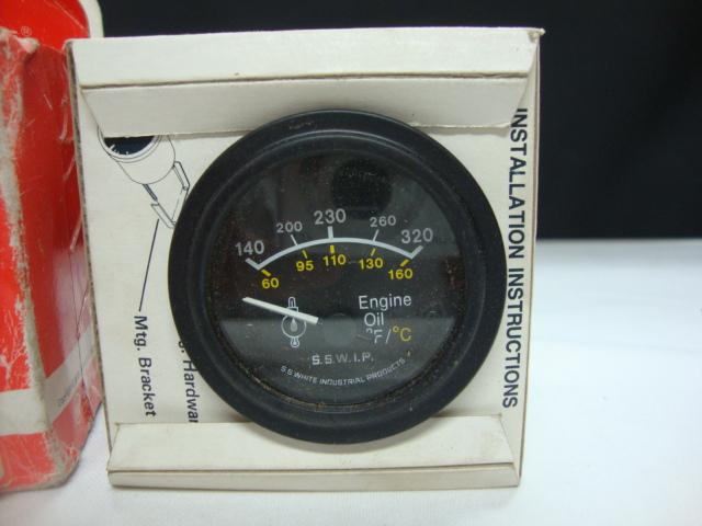 Nib s.s. white electric engine oil pressure gauge hg105 140-320f