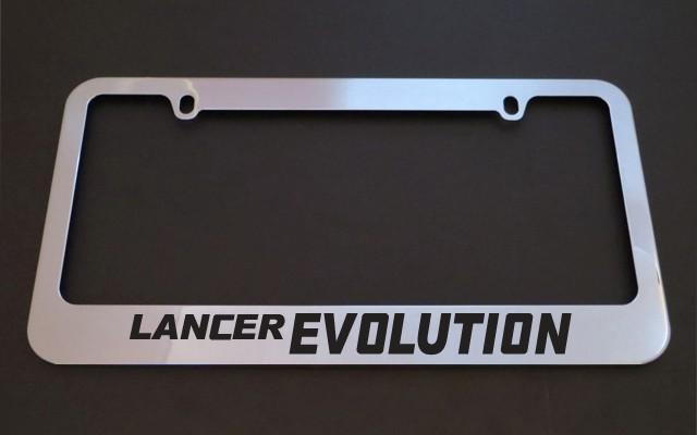 1 brand new mitsubishi lancer evolution chrome metal license plate frames