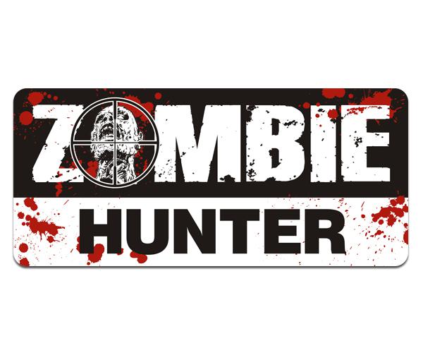 Zombie hunter decal 5"x2.2" walking dead zombies control vinyl sticker zu1