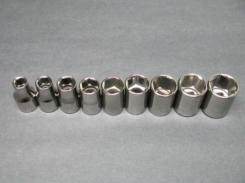 Made in usa craftsman sae inch socket set 6 point 1/2" drive 3/8-7/8" set of 9