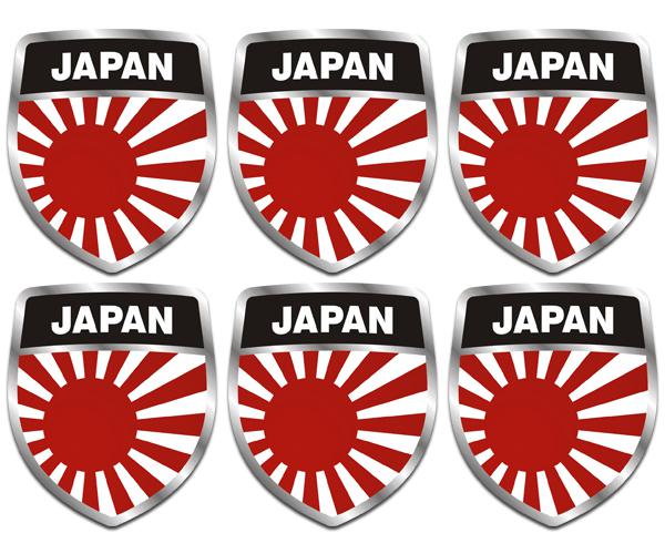 Rising sun flag shield decal 6 2"x1.7" japan vinyl hard hat helmet sticker zu1