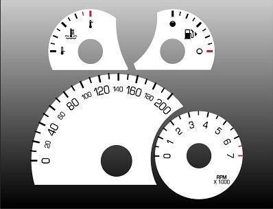 2006-2008 chevrolet hhr metric kph instrument cluster white face gauges kmh