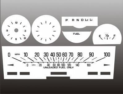 1975-1976 chevrolet nova instrument cluster white face gauges 75-76