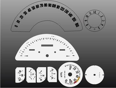 1958-1962 chevrolet corvette instrument cluster white face gauges 58-62