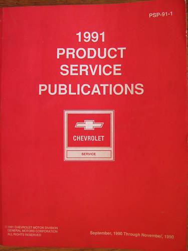 1991 chevrolet product service publications bulletins 1 original 