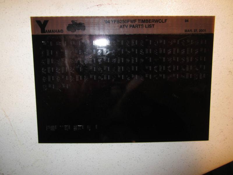 1994 yamaha atv yfb250fwf timberwolf microfiche parts catalog yfb 250 fwf