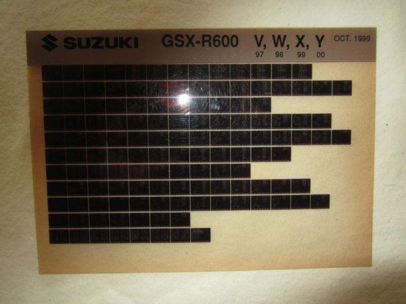 1997-2000 suzuki motorcycle gsx r600 v w x y microfiche part catalog r 600 