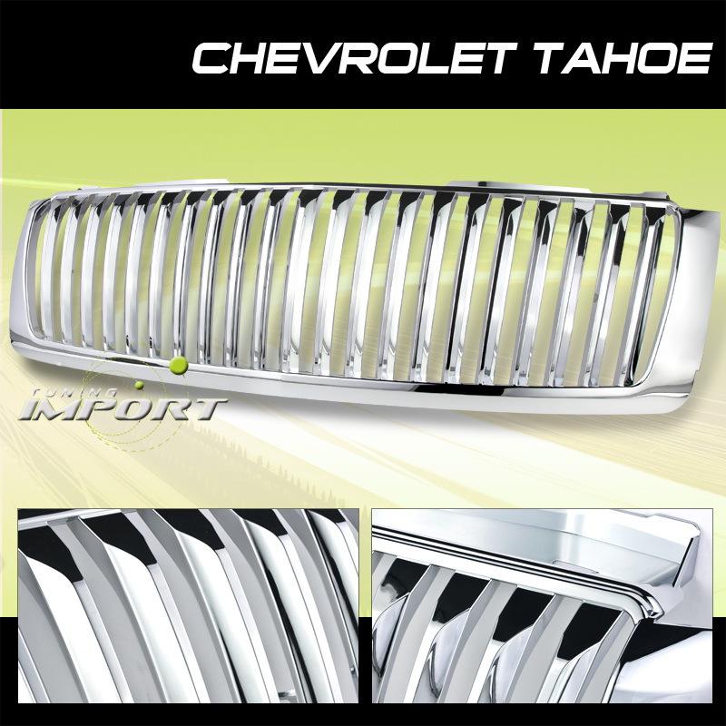 07 08 09 10 11 chevy suburban/tahoe chrome vertical front grille grill new set