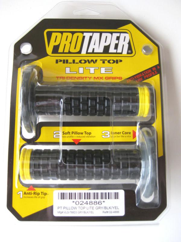 Pro taper protaper pillow top lite mx grips black yellow drz rm rmz 124 250 450