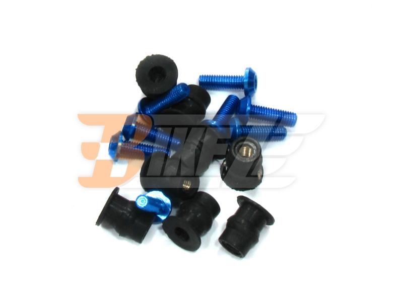 10x blue bolts with nuts fit windscreen gsx r 600 750 1000 1300 bandit 1200 1250