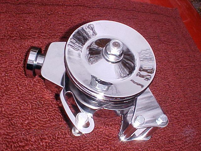 Chrome steel power steering pump.brackets,pulley,complete,sbc,rat rod camaro 350