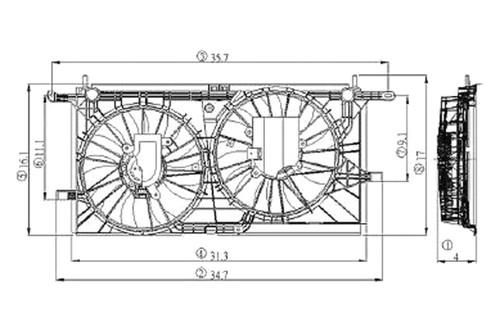 Replace gm3115137 - buick rendezvous dual fan assembly oe style part