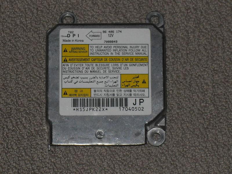 05 aveo chevrolet 4dr. airbag srs control module computer 96406174 oem