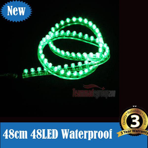 48cm 48 led strip car auto flexible grill pvc waterproof light lamp 12v green