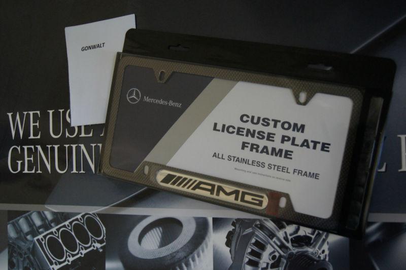 Mercedes benz amg carbon fiber license plate frame c63 e63 gl63 ml63 sl63 s63