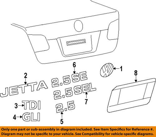 Volkswagen oem 5c6853675k2zz trunk lid-emblem badge nameplate