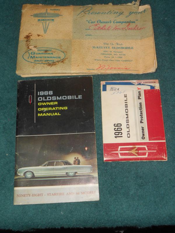 1966 oldsmobile big car models owner's manual / owner's guide & opp book / orig!