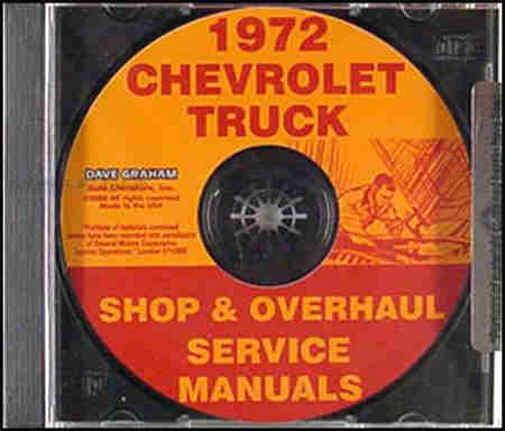 1972 chevrolet pickup, van, truck & suv repair shop & overhaul manual cd