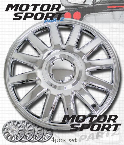 Chrome wheel rim skin cover 4pc set style 610 hubcaps 15" inches 15 inch hub cap