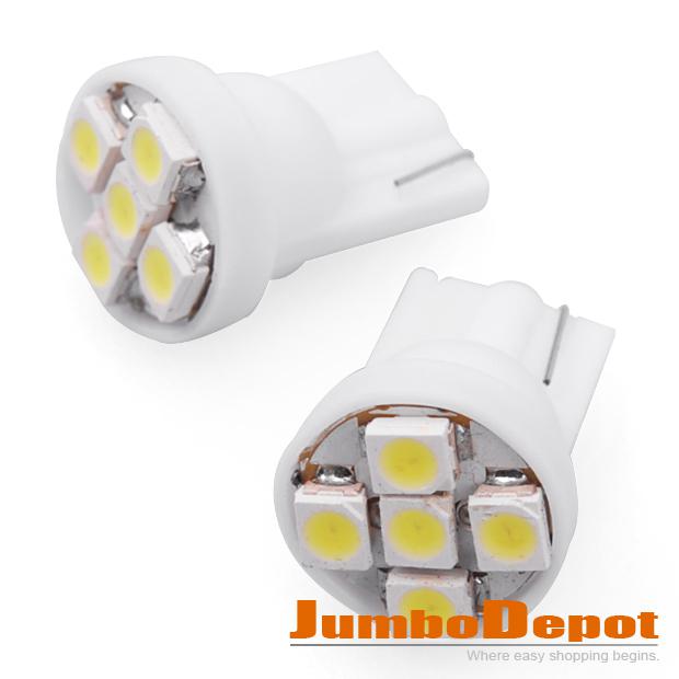 2 pc super white 12v led t10 5smd lights lamp bulbs wedge new for universal cars