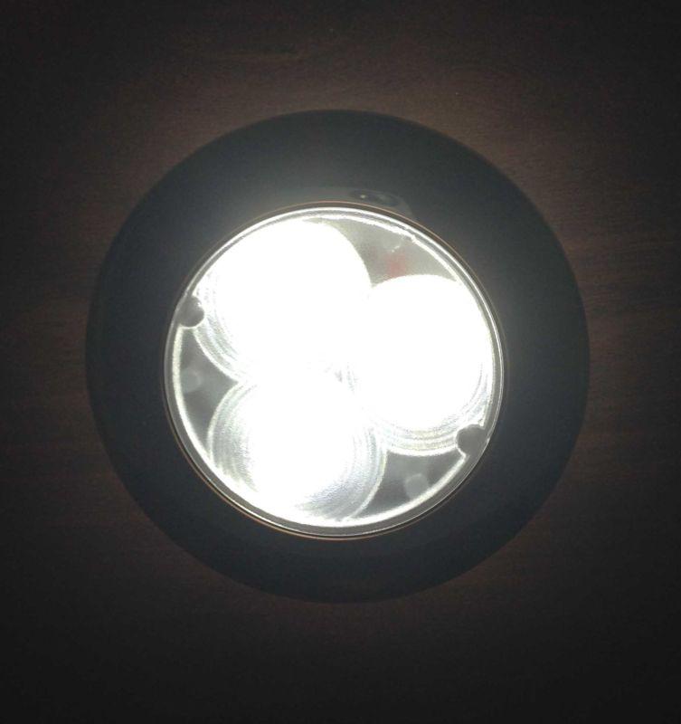 Marine boat rv led white courtesy light flush or surface mount round shaped pc